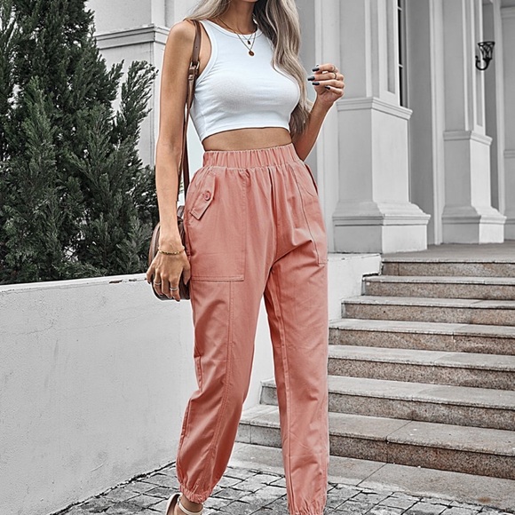 Elastic Waist joggers with pockets - Picture 3 of 5